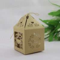 Candy Box Laser Cut Brown Paper Wedding Box Customized